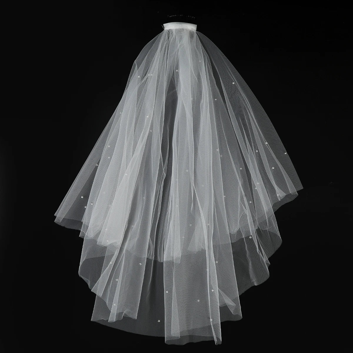 White Tulle Bow Veil Hairpin with Pearls β Elegant Bridal & Bachelorette Hair Clip for Weddings, Parties, and Gifts