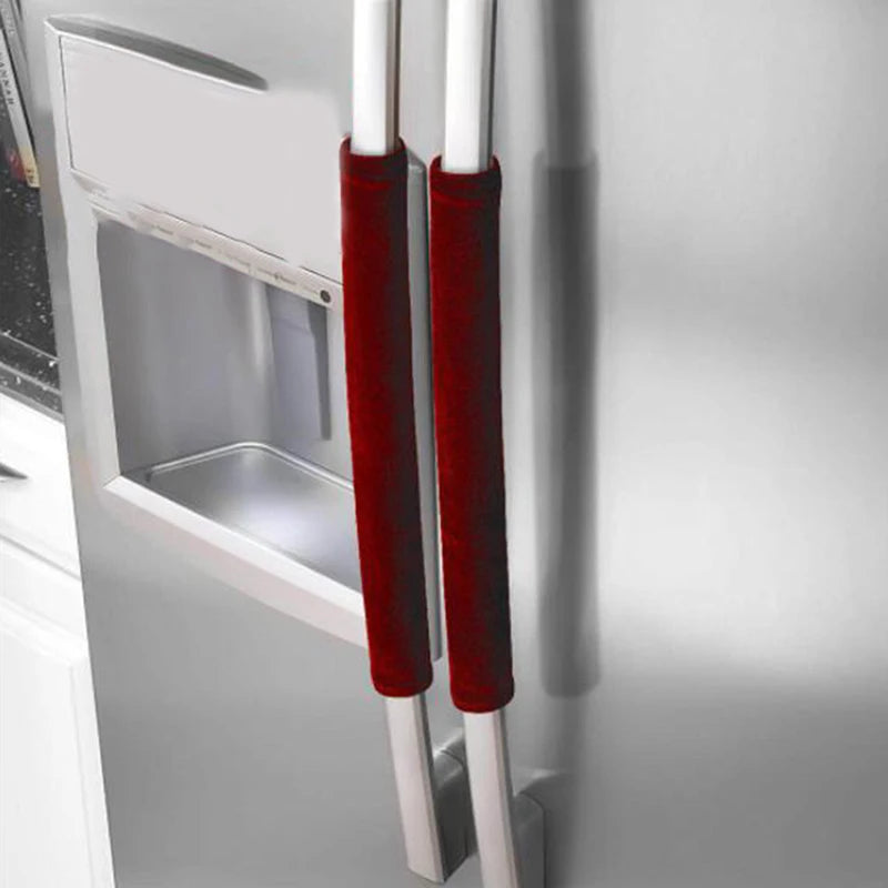 2PCS Refrigerator Door Handle Covers – Anti-Skid Fridge & Oven Protectors, Fingerprint-Resistant Kitchen Decor Gloves
