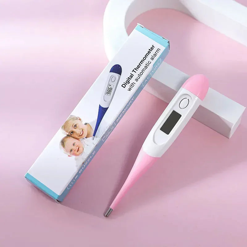 Electronic Digital Thermometer Soft Tip for Home First Aid—Oral & Armpit Temperature Measurement for Babies & Adults