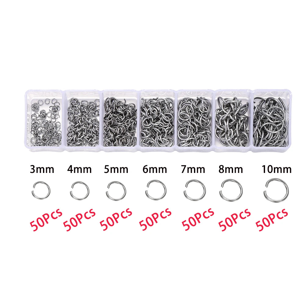 210-400Pcs Jewelry Making Kit - Lobster Clasps Jump Rings Crimp Beads Findings for DIY Bracelets & Necklaces