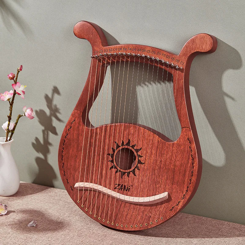 Lyre Harp 19-String β High-Quality Mahogany Musical Instrument with Spare Strings