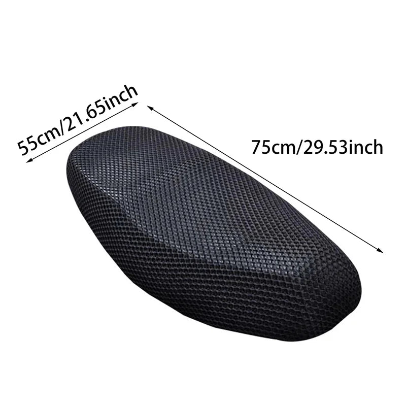 3D Breathable Motorcycle Seat Cushion Cover – Anti-Slip Shock Absorption Air Pad with Heat Insulation & Sunscreen Protection