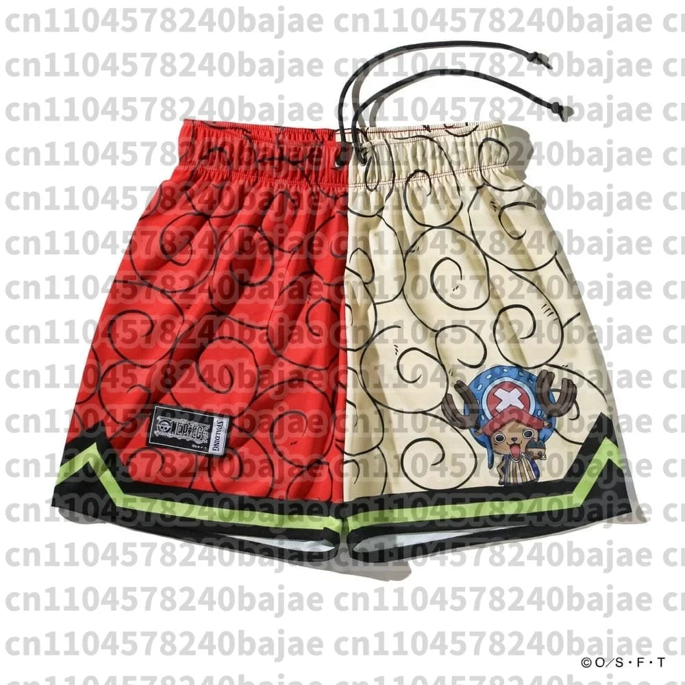 Monkey D. Luffy Gear 5 Beach Shorts - Men’s One Piece Animal Print Summer Hawaiian Board Shorts