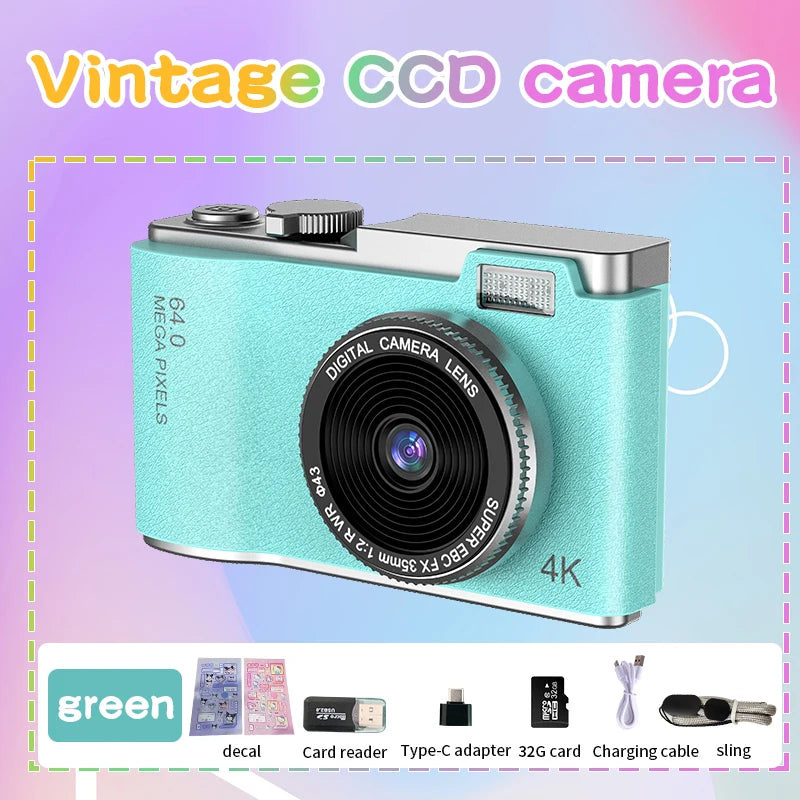 4K Digital Camera – 64MP Photography & Video Camcorder for Kids, Adults & Beginners | Rechargeable with 2.4 Inch Screen