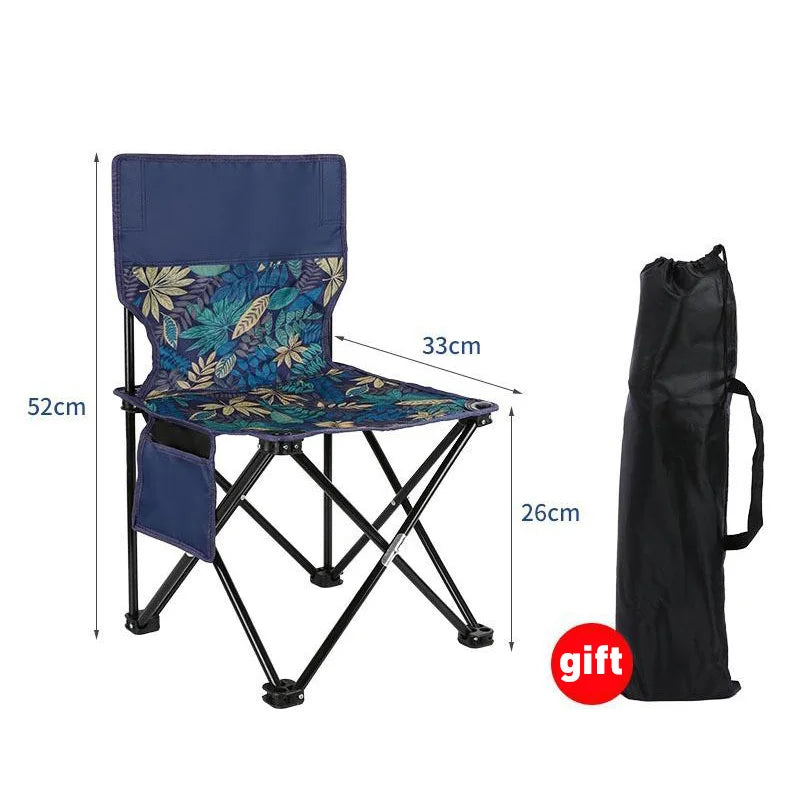 Outdoor Folding Chairs – Metal Camping & Fishing Chairs, Portable Hiking, Picnic, Beach, and Moon Sketching Stools for Tourists