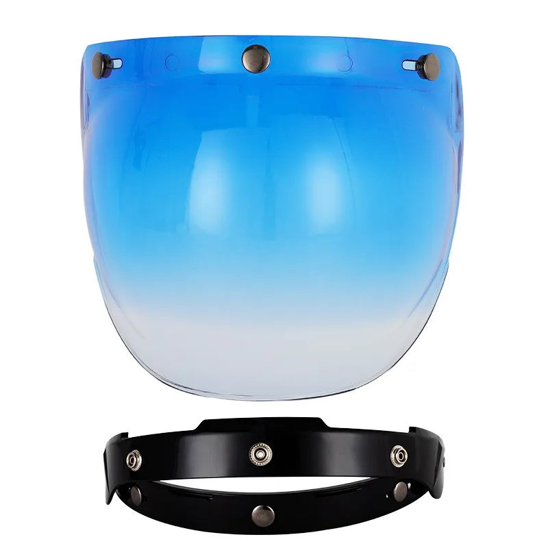 Motorcycle Helmet Bubble Visor – Anti-Fog UV Protection HD Lens for Retro Open Face Helmets
