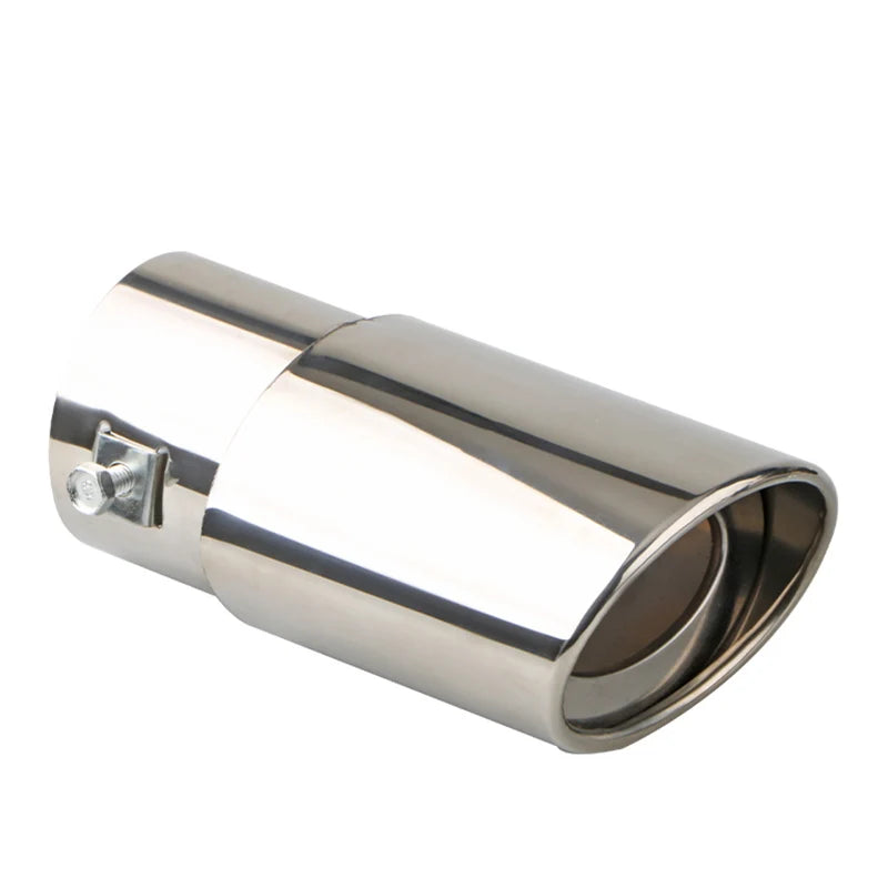 2.5" Stainless Steel Car Exhaust Muffler Tip – Chrome Rear Tail Pipe for Most Vehicles