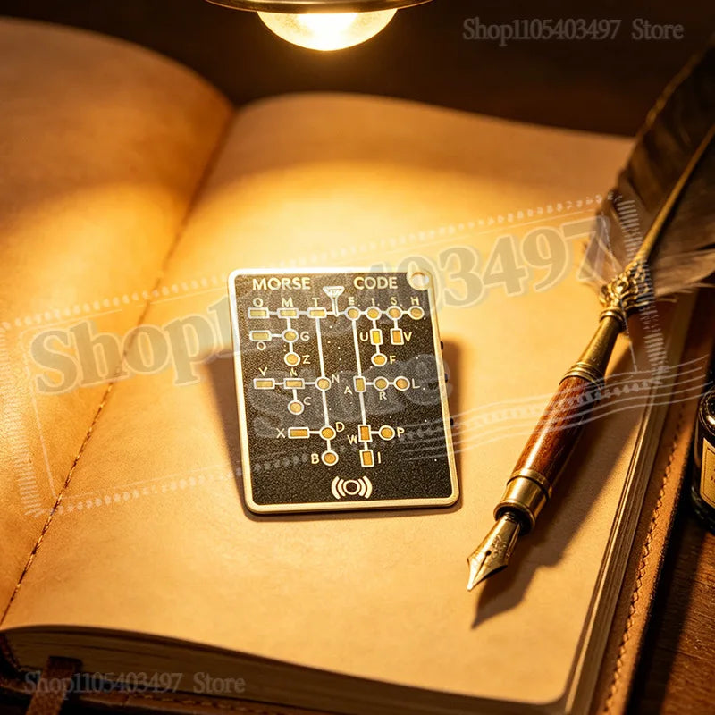Morse Code Trainer Card Pro - Professional PCB-Style Interactive Learning Board with LEDs & Signal Buttons for Adults