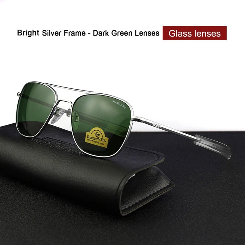 RE Military Aviation Sunglasses — Vintage Titanium Frame Pilot Glasses for Men & Women