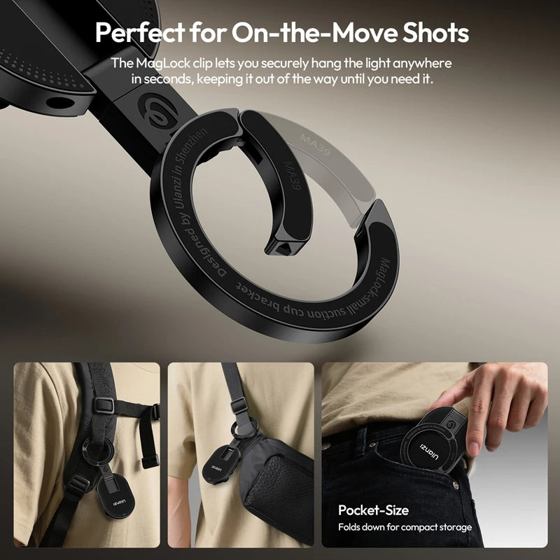 Ulanzi MA39 MagLock Suction Cup Phone Mount – Magnetic Desktop Stand for Smartphones, Glass, Windows, Mirrors & Laptops Accessories