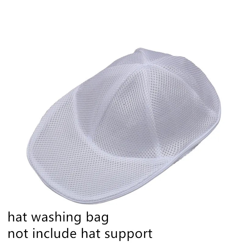 Washing Machine Hat Protector & Laundry Bag - Small Clothes Wash Bag, Anti-Deformation Mesh Organizer with Zipper