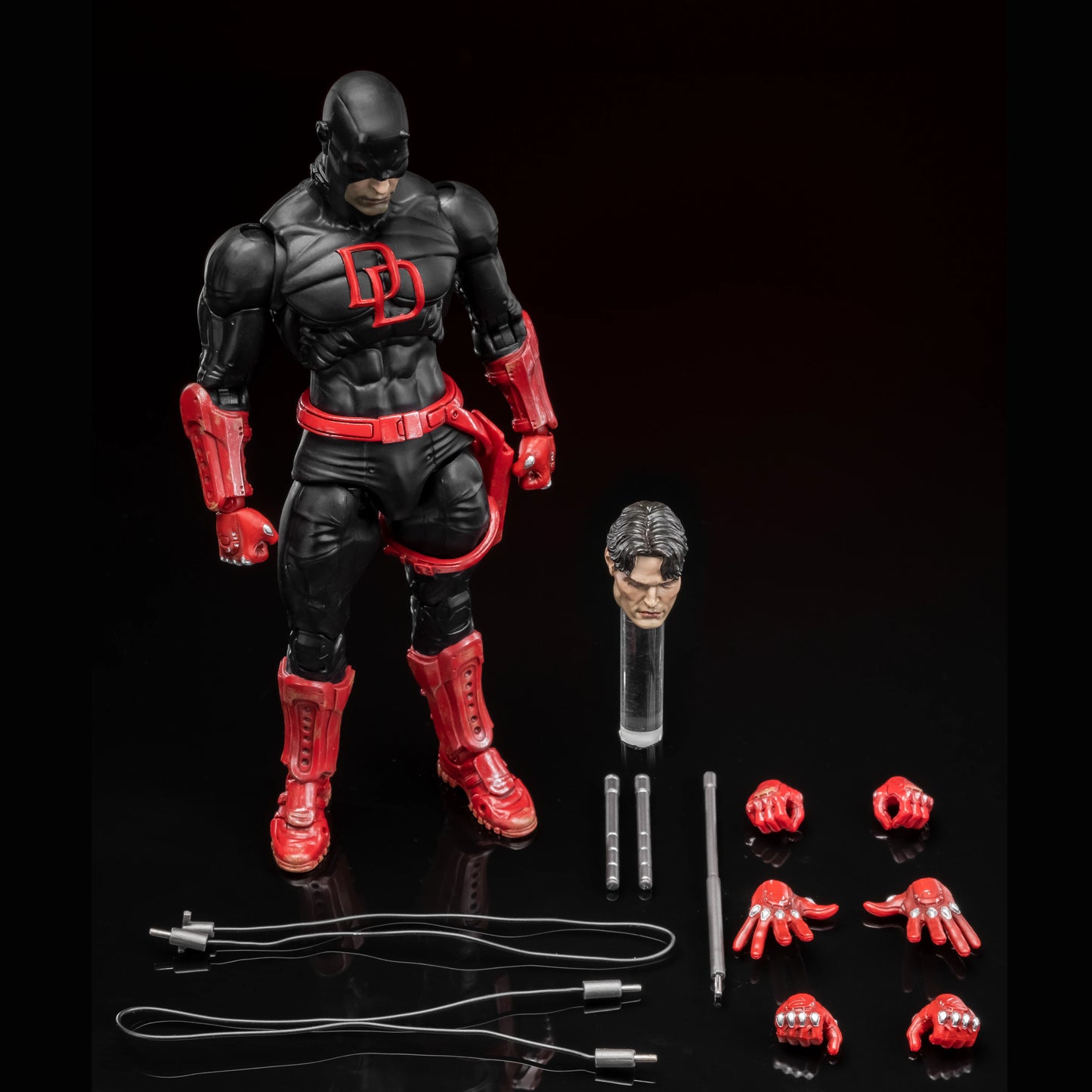 FlefToys Marvel Daredevil Action Figure — 8" Classic Red Shadowland Reborn Black, Devil Defenders Matt Murdock Legends In Stock