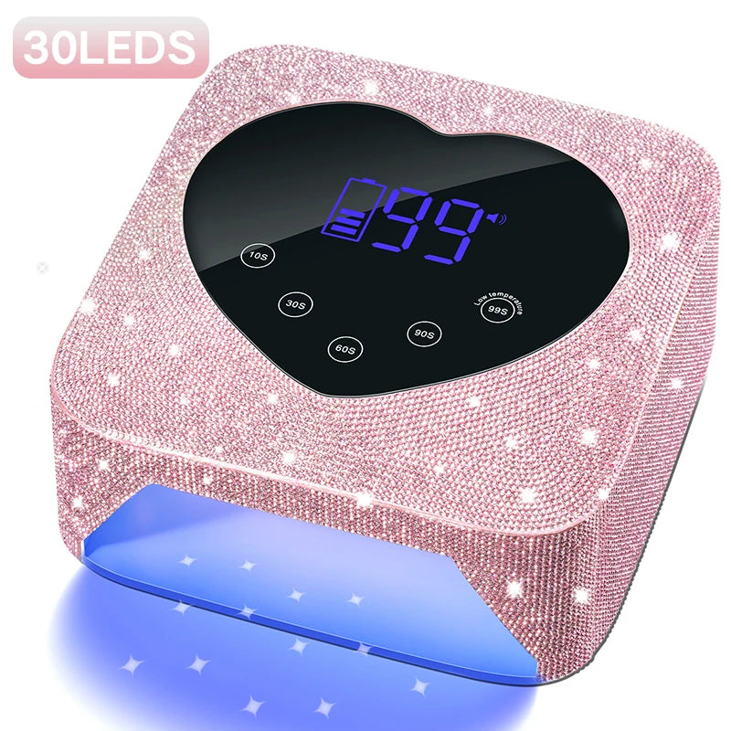 Rechargeable UV LED Nail Lamp β 30 LEDs Cordless Professional Gel Curing Light with Touch Screen, Salon Tools