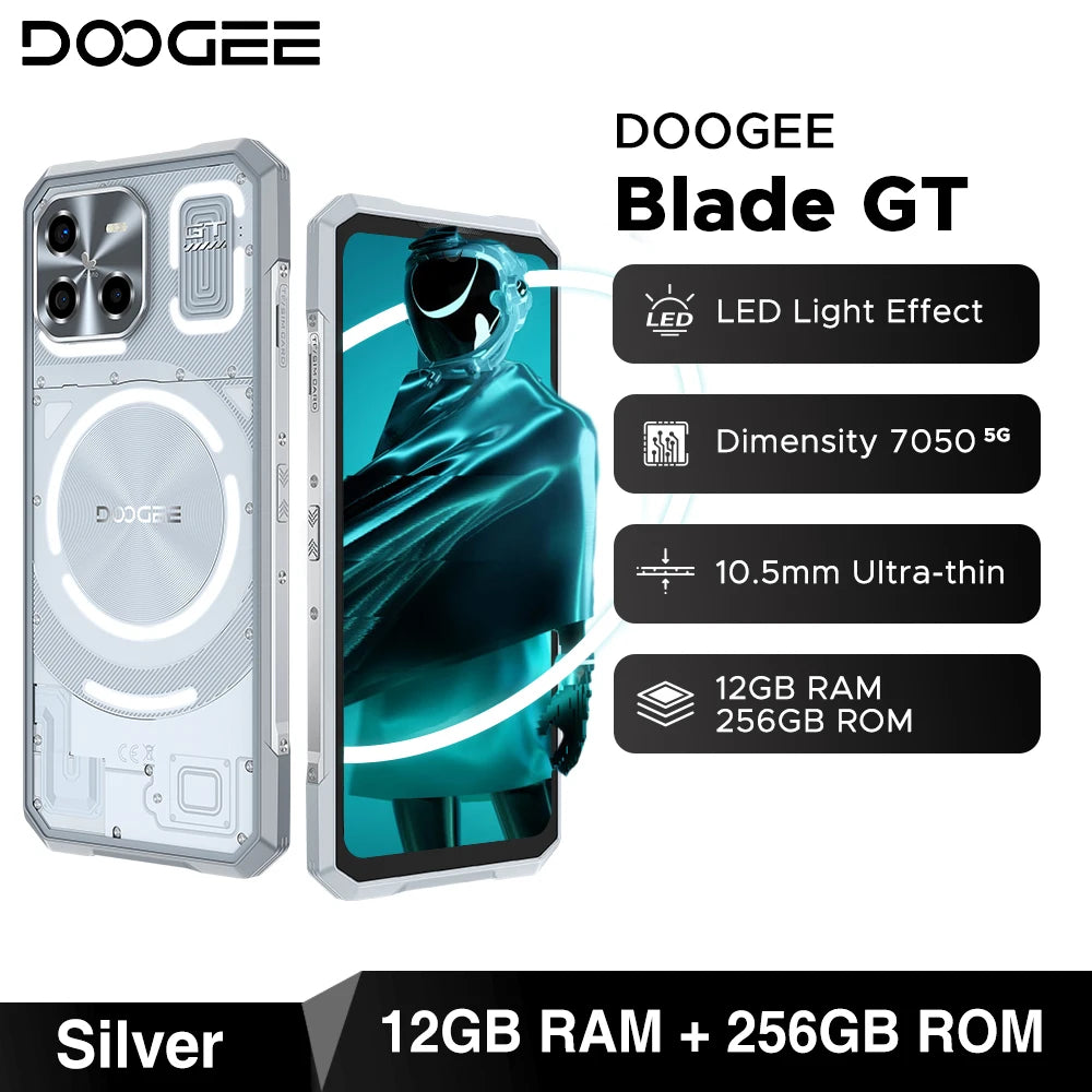 DOOGEE Blade GT Rugged Phone | 6.72'' FHD+, 120Hz LED Light, 12GB RAM, 256GB ROM, 5500mAh Battery, Android 14 2/2