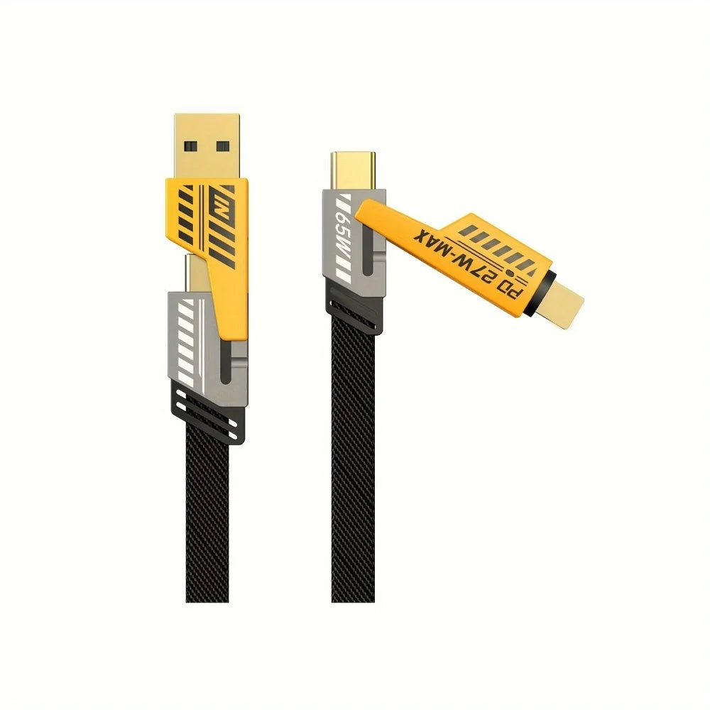 4-in-1 Fast Charging Data Cable 1M — 65W Type-C, 27W Fast Charge, Multifunctional Cable for Multiple Devices