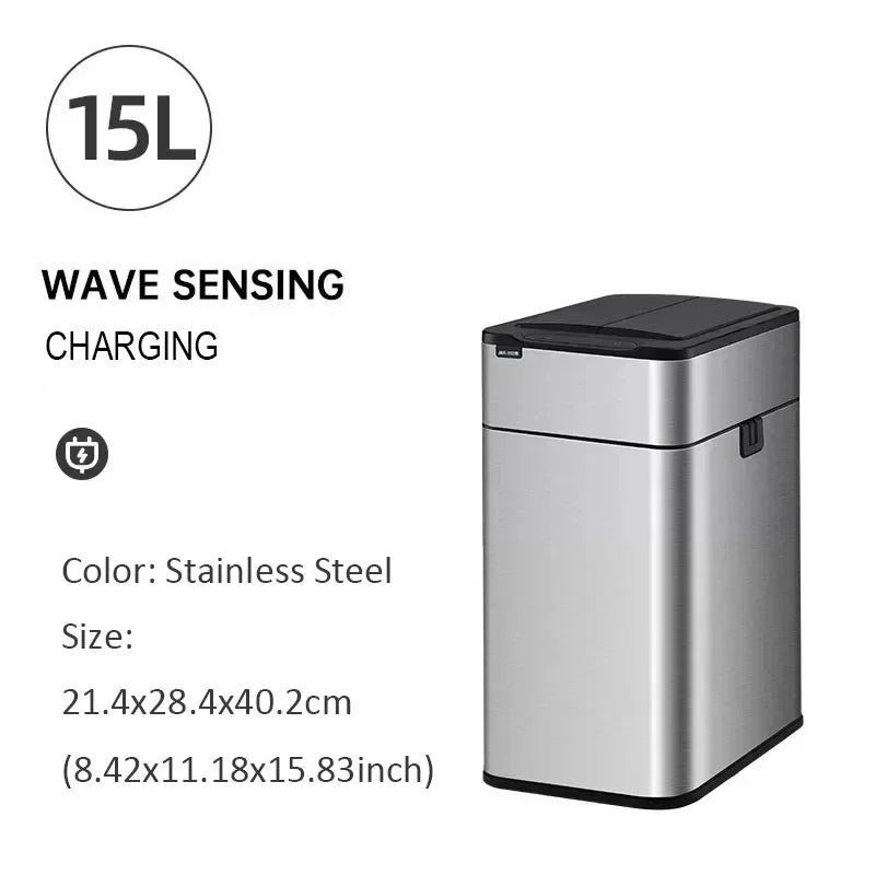 Smart Automatic Trash Can - Stainless Steel Sensor Garbage Bin 20L Large Capacity Kitchen Wastebasket