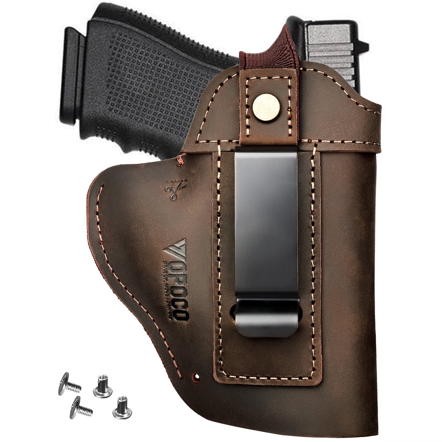 IWB/OWB Leather Holster for Glock & Taurus Pistols β Concealed Carry Gun Holster for Multiple Models