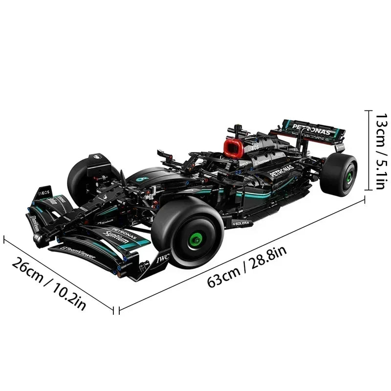 F1 Technical W14 Formula 1:8 Racing Car – 1432PCS City Speed Building Blocks, Compatible with 42141, Sports Vehicle Model Assembly Toy