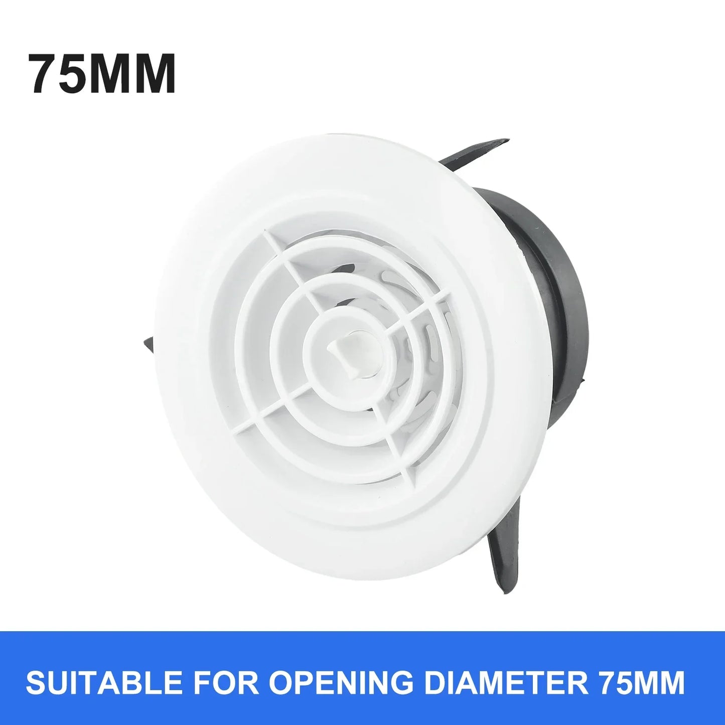 75-200mm Adjustable Round Wall Vent – ABS Indoor Ventilation Grille with Airflow Control