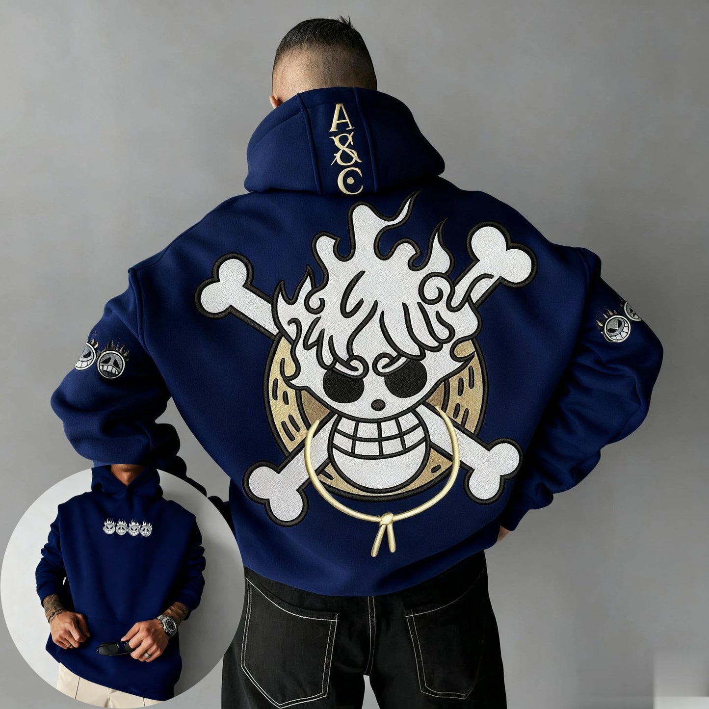 Oversized One-Piece Anime Hoodie β Unisex Cartoon Graphic Pullover Sweatshirt, Streetwear Casual Y2K Autumn Winter Fashion