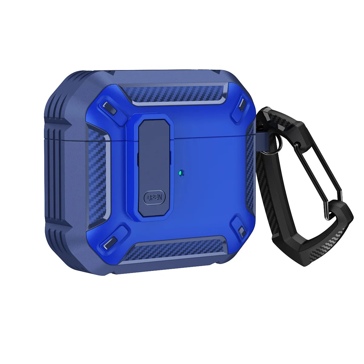 Carbon Fiber Shockproof Case for AirPods Pro 1/2 & AirPods 3 – Protective Headset Cover with Switch