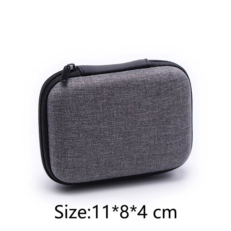 Mini Portable Hard Earphone Case β Storage Bag for AirPods, Earpods, Headphones & USB Cables