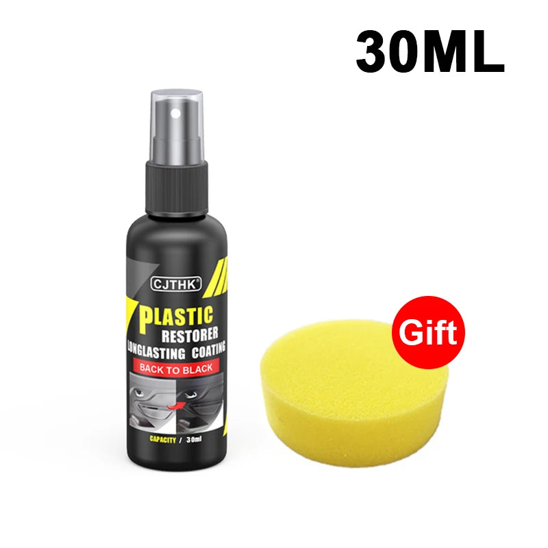 Car Plastic Restorer Coating – Exterior Rubber & Trim Cleaner for Black Shine, Refreshing & Protective Finish