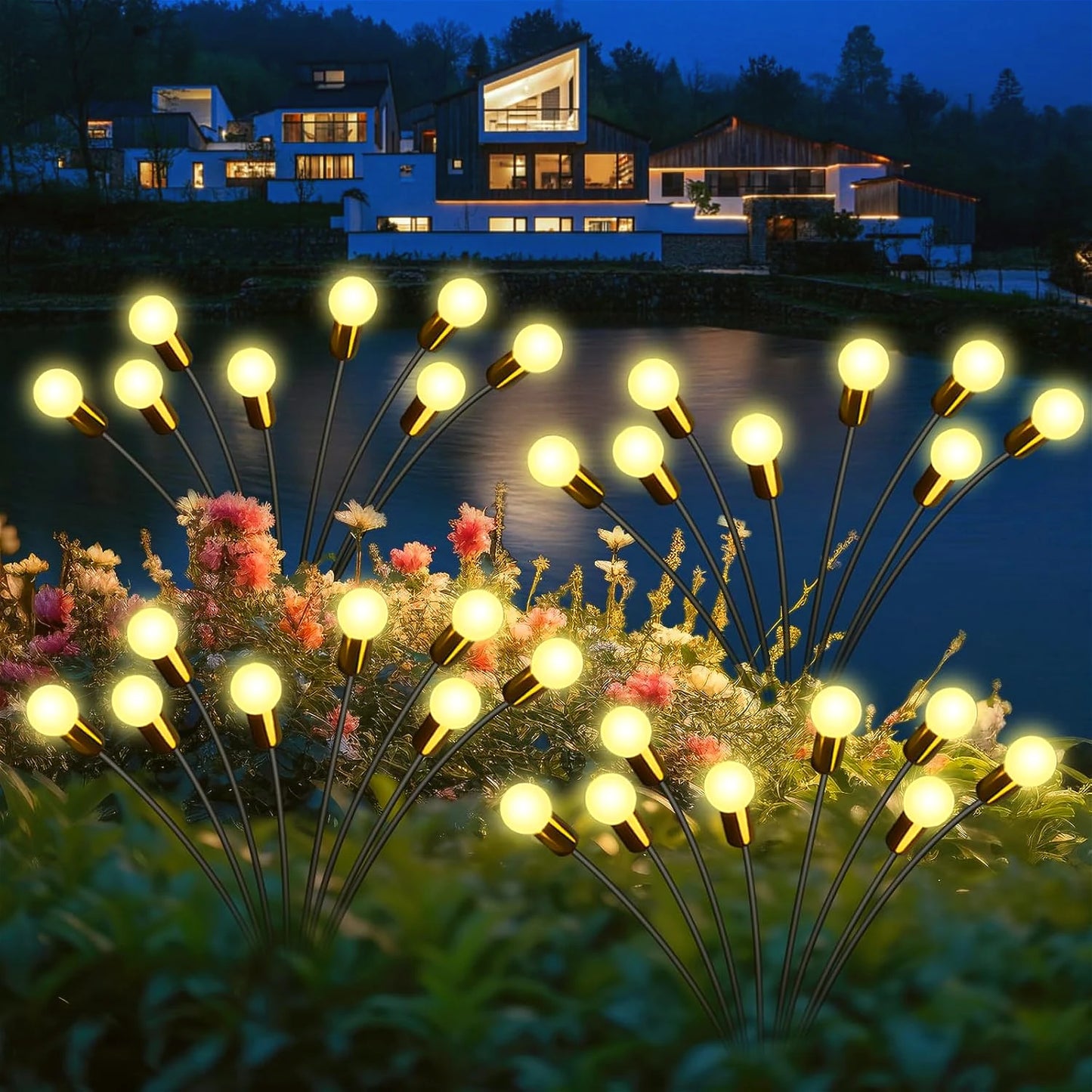 Solar Wind Firefly Garden Lights β LED Outdoor Lawn Lamp with Wind-Driven Effect, Landscape Ground Plug Holiday Garden Decoration