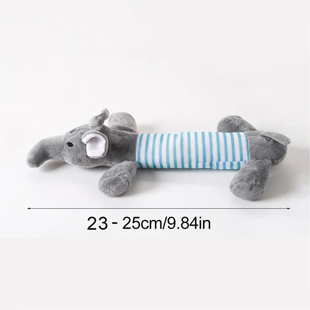 Funny Stuffingless Animal Dog Toy – Durable Plush Squeaky Chew Toy with Crinkle Sound & Squeakers for Pets