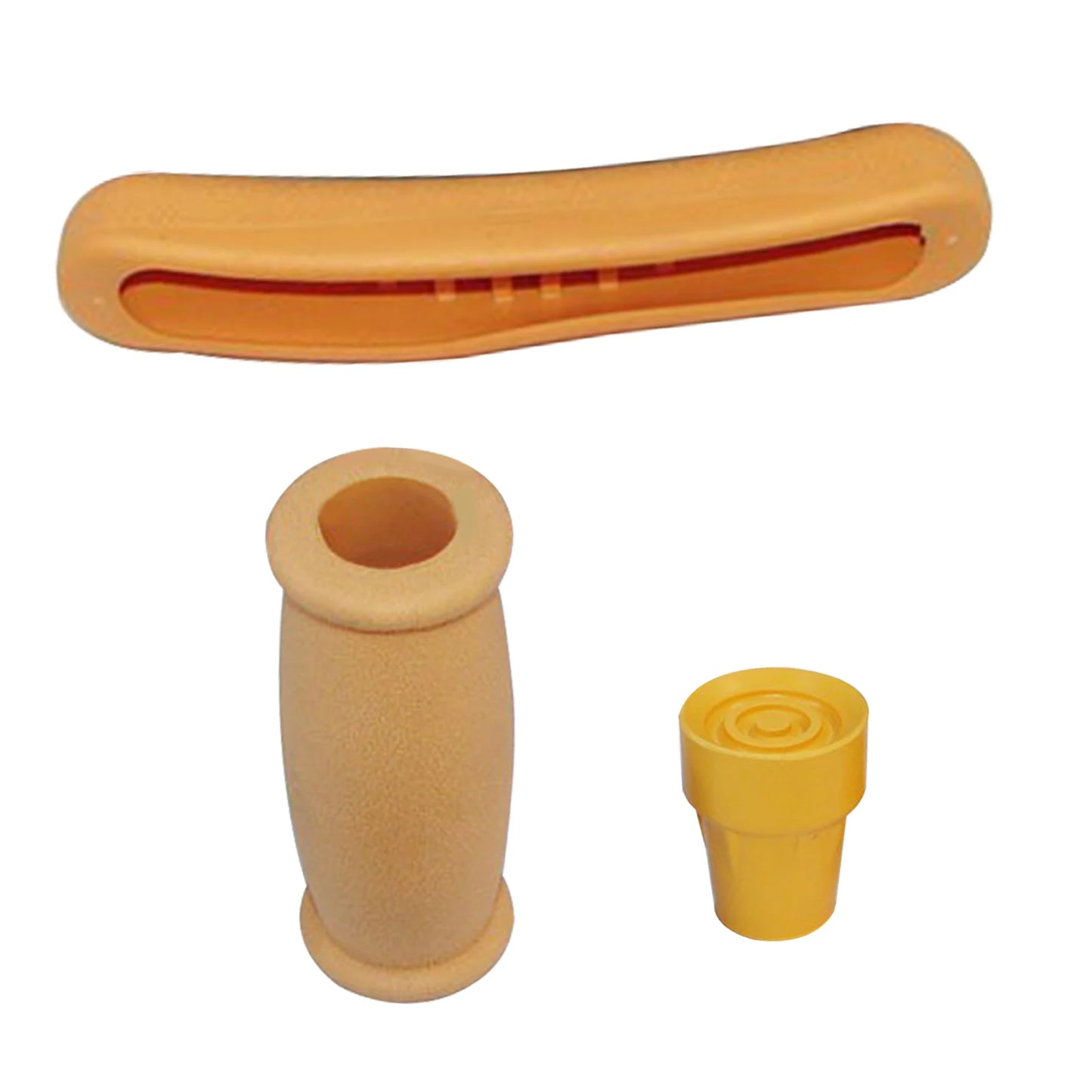 2-Piece Crutch Accessory Kit β Gray Rubber Crutch Pads, Handle Grip Covers & Tip Covers Replacement Parts