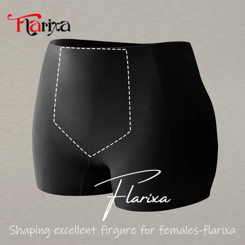 Flarixa Hip Pads Shapewear Panties - Ice Silk Butt Lifter Shorts with Tummy Control and Buttock Enhancing Padding