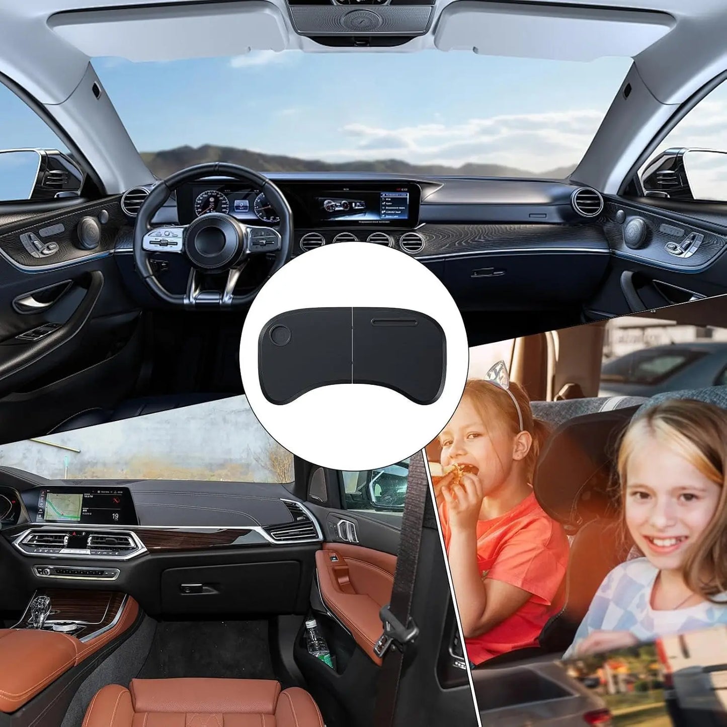Caer Portable Car Steering Wheel Desk — Foldable Laptop & Food Tray for Tesla Model 3/Y with Storage Bag