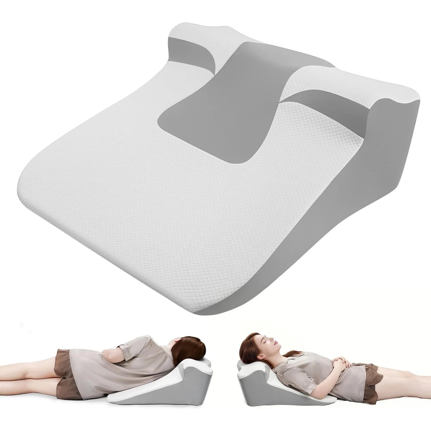 Bed Wedge Pillow for Sleeping — Ergonomic Support for Acid Reflux, Reading, and Prone Position, Ideal for Couples