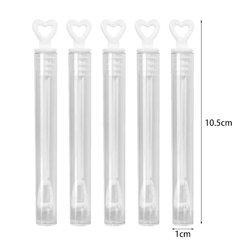 10/100 Mini Love Heart Bubble Soap Bottles - Wedding & Party Favors, Kids Toys, Birthday Decorations