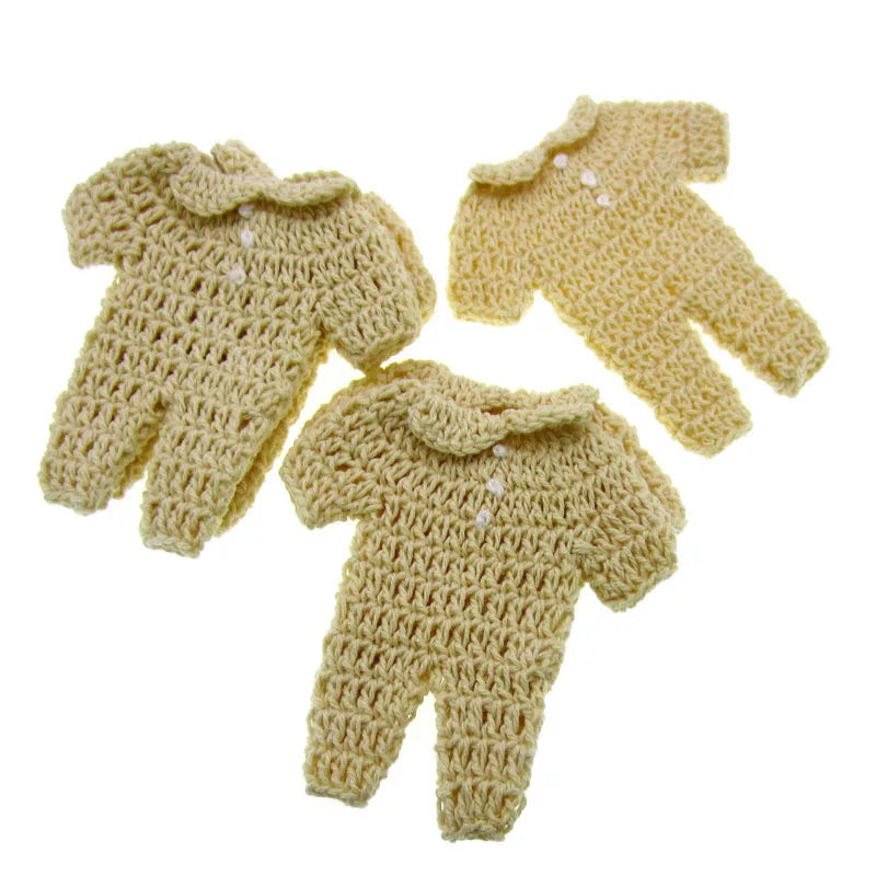 12-Piece Handmade Mini Crochet Baby Clothes – 7.6cm Favors & Decorations for Baby Shower, Baptism, Craft Party