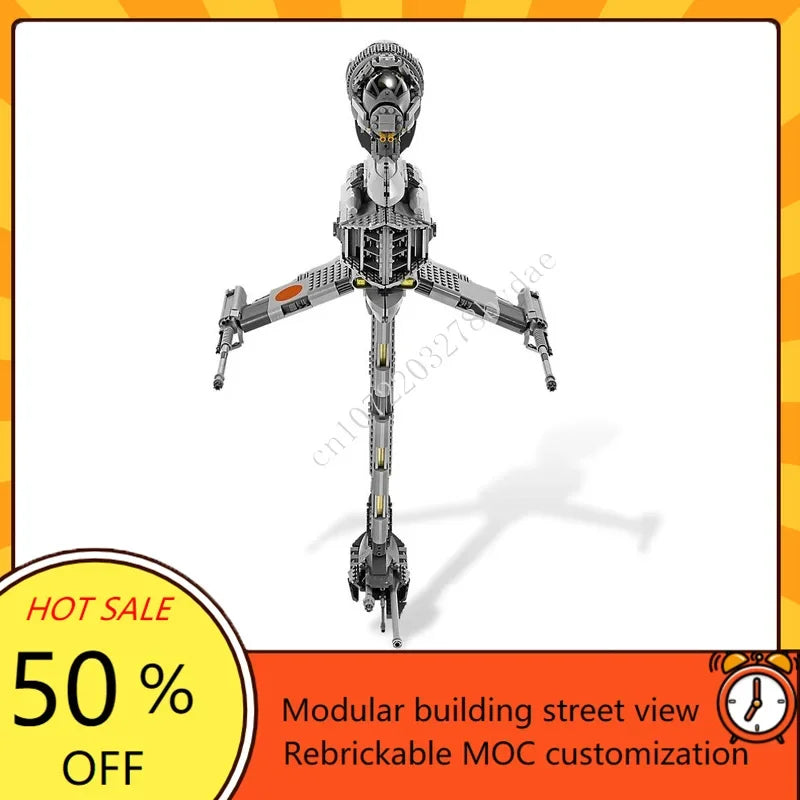 1487PCS B-Wing Starfighter MOC Space War Model – DIY Assembly Military Spaceship Toy Gift