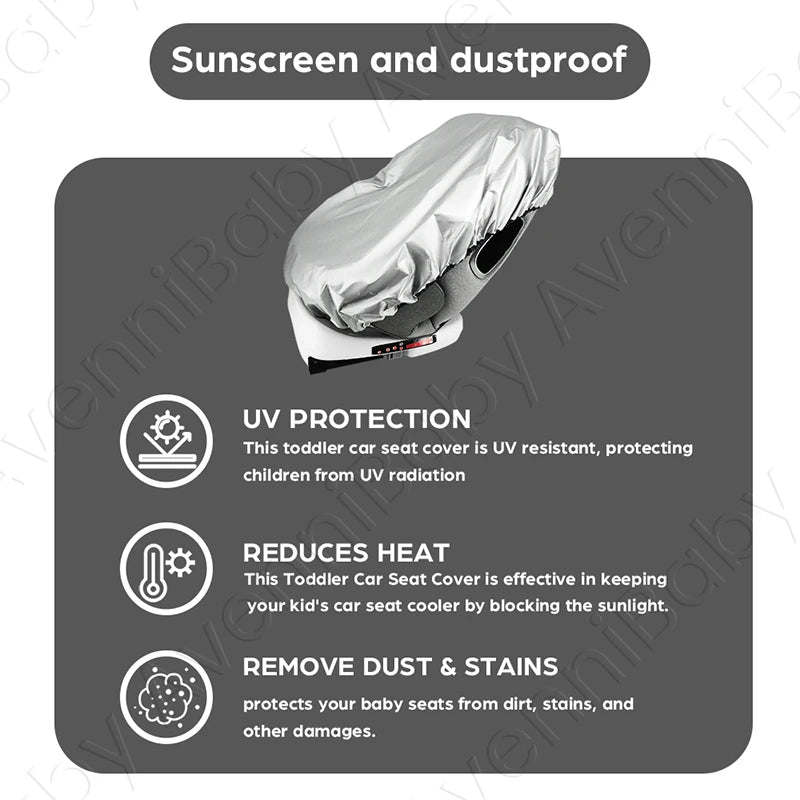 Baby Car Seat Sun Shade Cover – Infant Heat Protector, Keeps Toddler Cool & Blocks UV Sun Rays