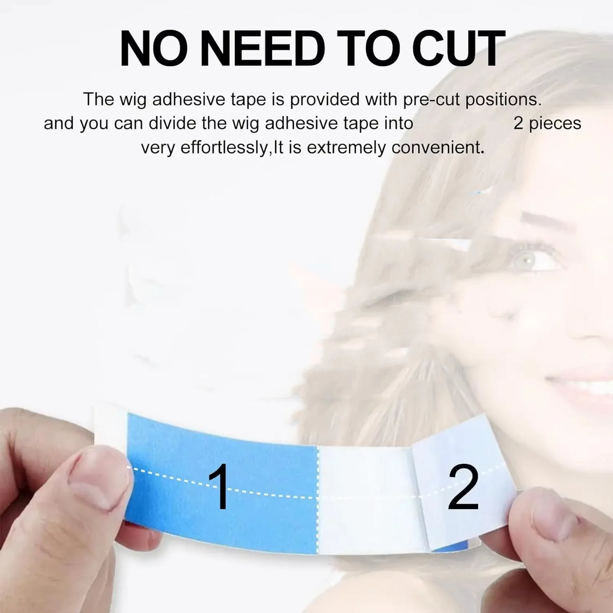36-Piece Strong Wig Tape Adhesive Strips - Waterproof Double-Sided Tape for Toupees and Lace Wigs