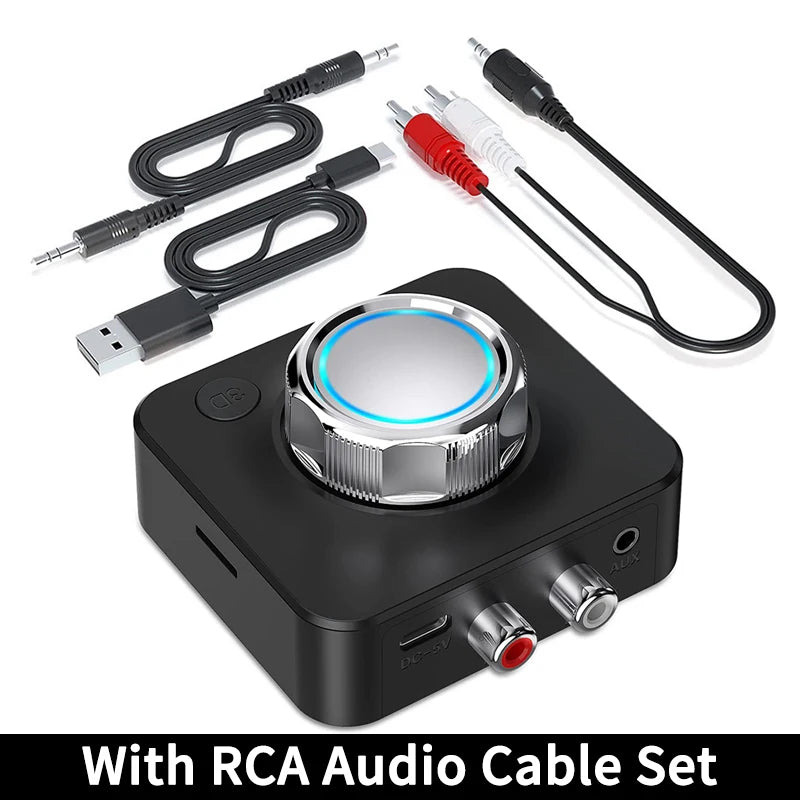 Bluetooth 5.0 Audio Receiver Wireless Adapter | 3D Stereo Music, TF Card, RCA & 3.5mm AUX for Car, Speaker, Amplifier, Headphones