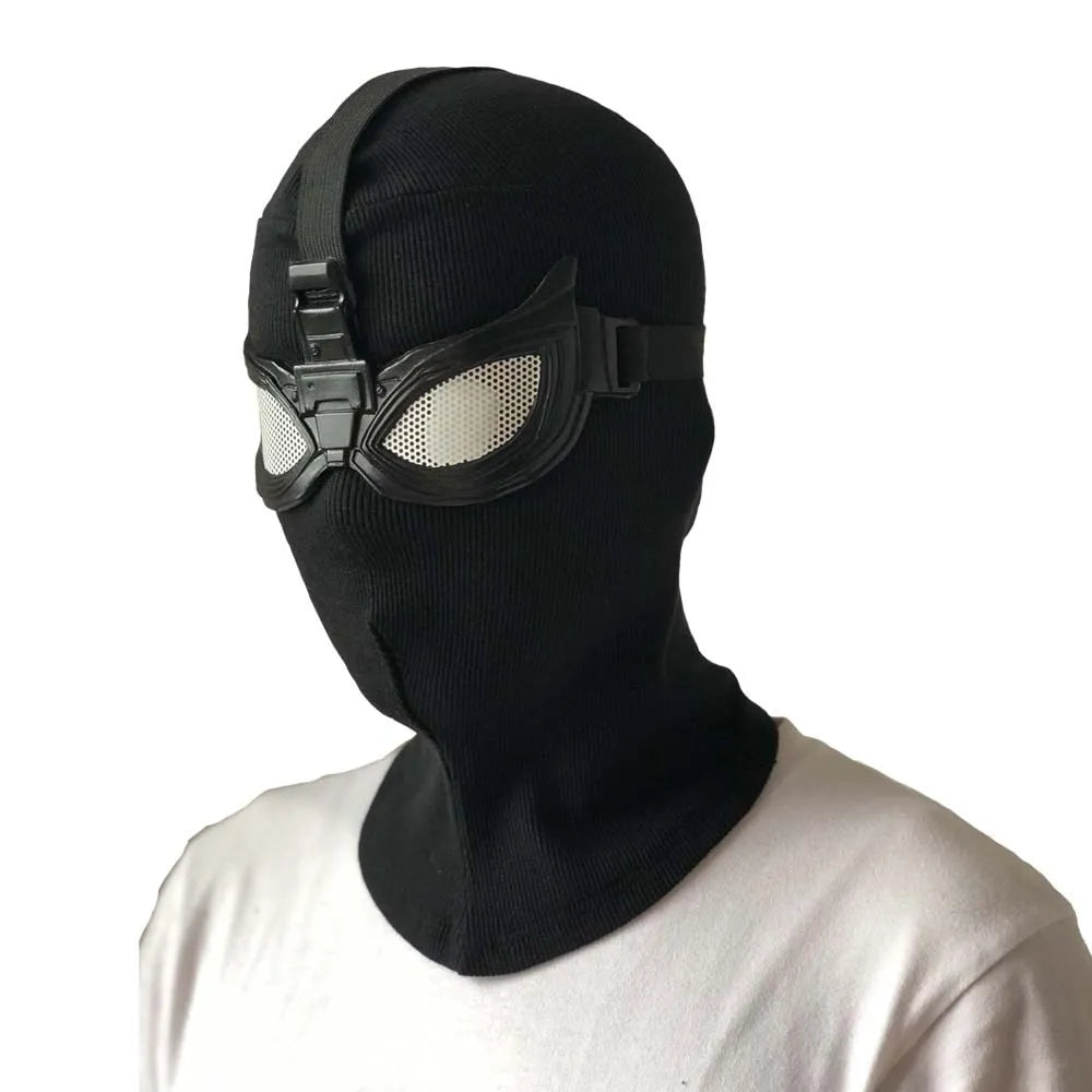 Peter Parker Spider-Man Cosplay Mask – Black Stealth Suit Helmet for Halloween & Party