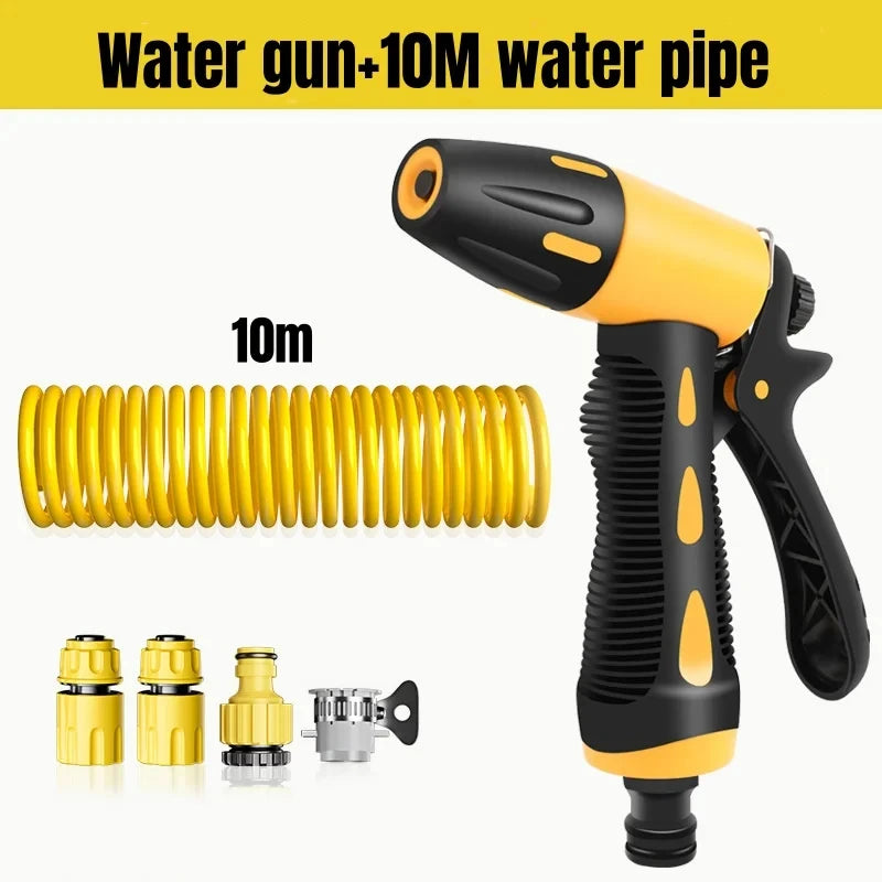 Telescopic Water Hose with High-Pressure Nozzle - Extension Hose Set for Car Washing, Garden & Pressure Cleaning