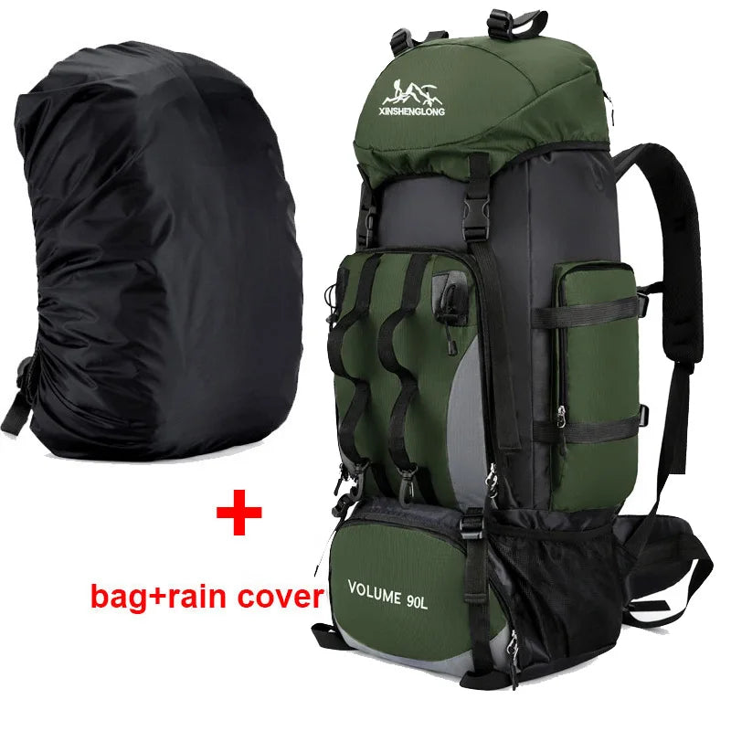 90L Waterproof Hiking Backpack – Large Capacity Trekking Rucksack for Camping, Travel & Outdoor Sports Equipment for Men