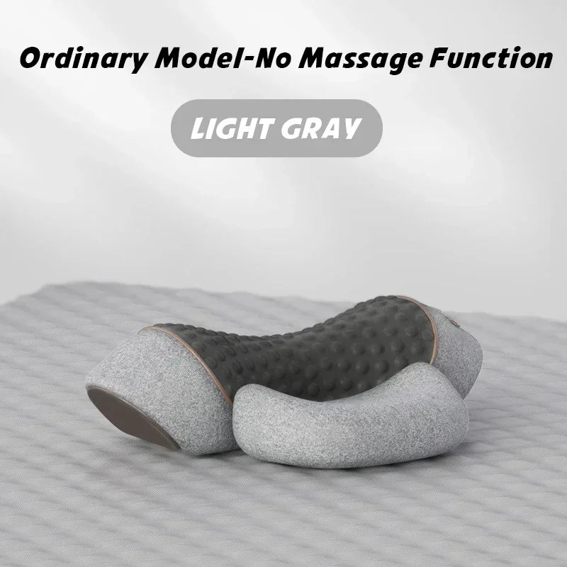 Electric Cervical Massage Pillow – Heated Vibration Neck Traction Memory Foam Support for Sleep & Spine Relaxation