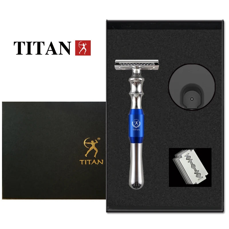 Titan High-Quality Safety Razor for Men – Metal Handle with Replaceable Blade for Precision Shaving