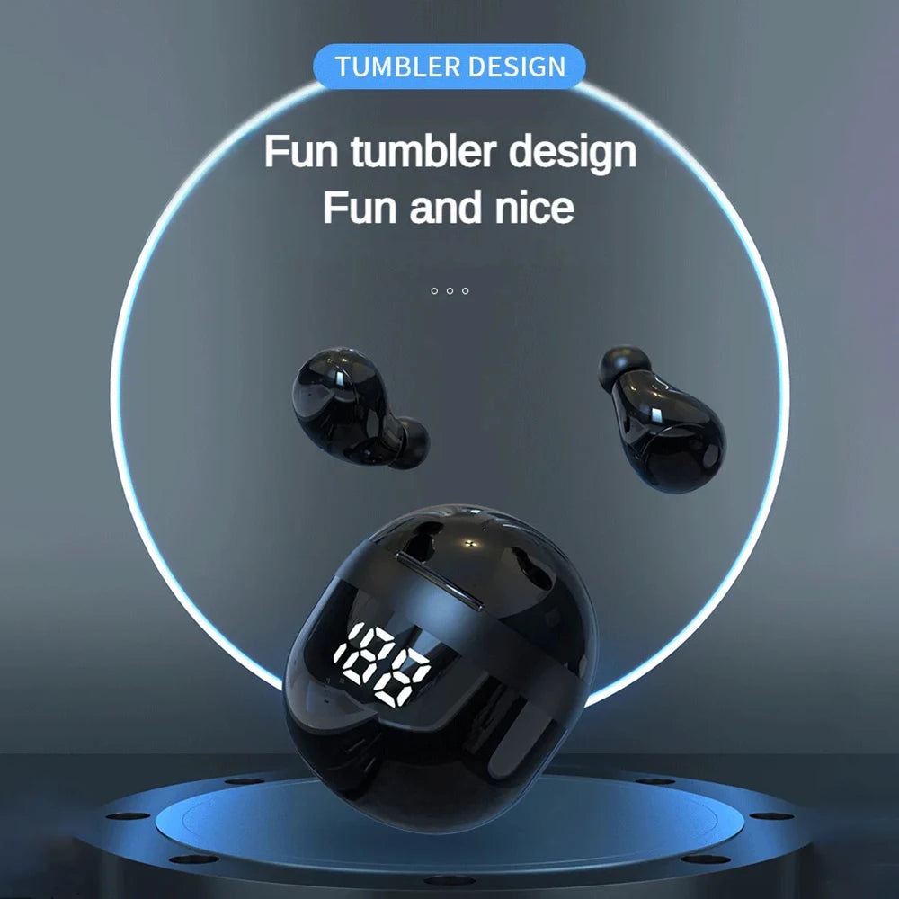 SK18 Mini Invisible Bluetooth 5.3 Headphones - Bass Sleep Earphones with HD Microphone & Noise Cancellation