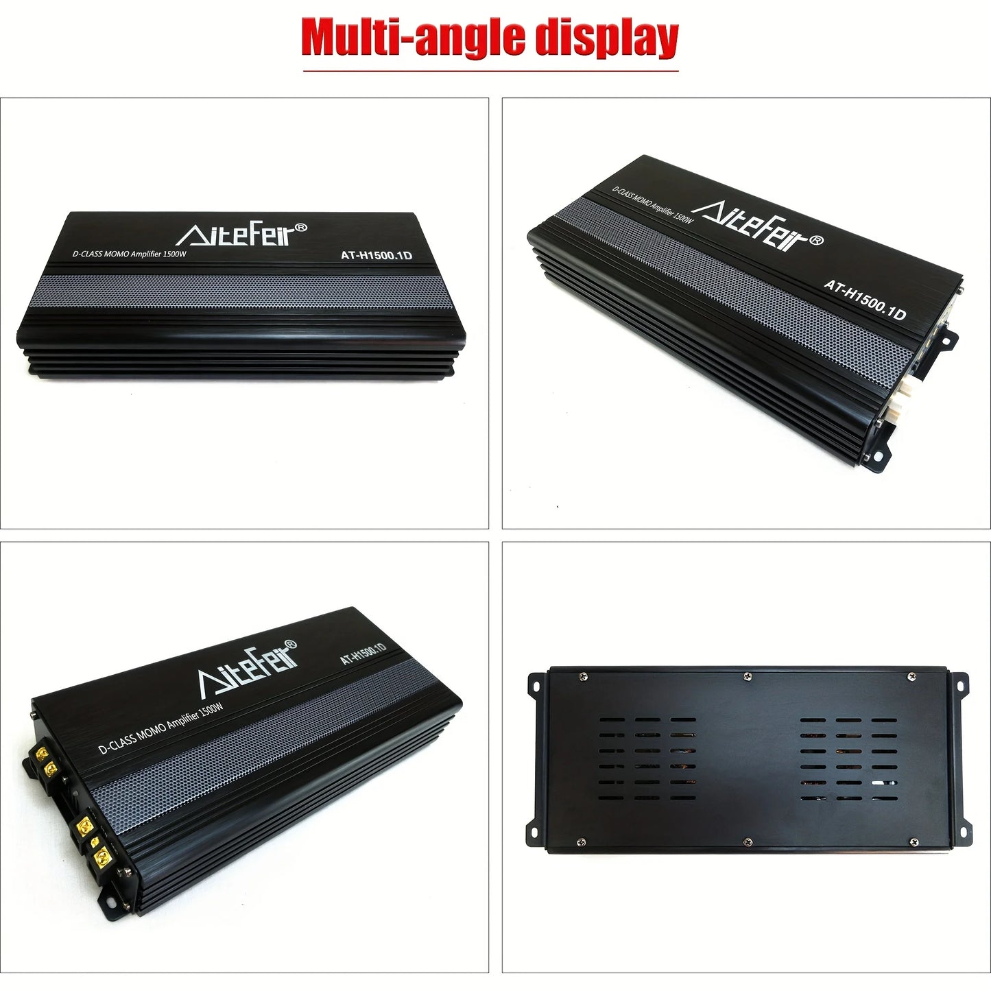 1500W RMS Class D Mono Amplifier with Remote - 1-Channel Stable Power Amp for Subwoofer Systems