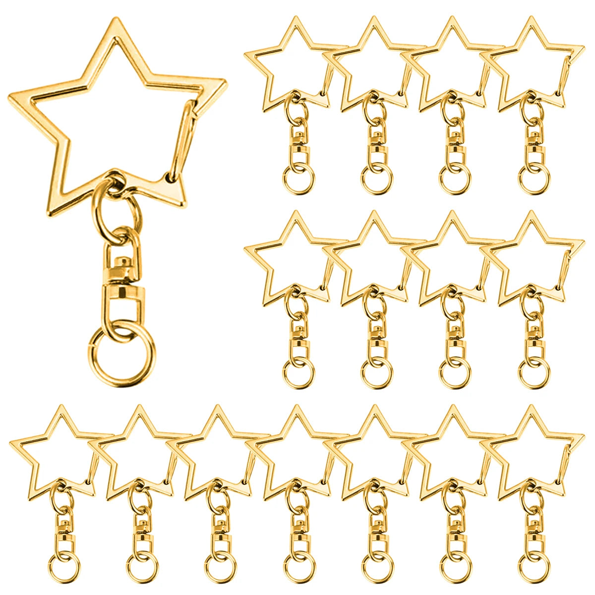 5/15/25/50 Sets Star Keychain Clasps - Lobster Claw Hooks with Jump Rings for DIY Crafts, Jewelry & Accessories