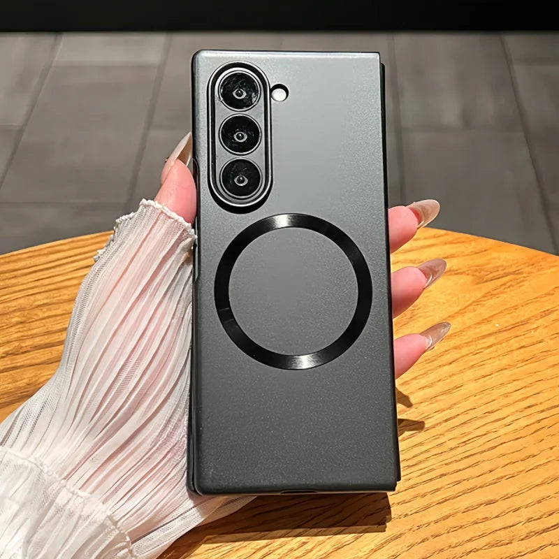 Ultra Thin Magnetic Matte Case for Samsung Galaxy Z Fold 7/6/5/4/3 - Slim Metal Plating MagSafe Wireless Charging Protective Cover