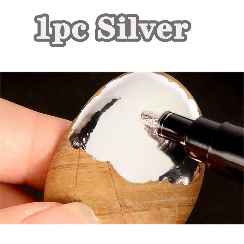 1/2pcs Mirror Marker Pen – DIY Reflective Chrome, Gold, Silver Paint for Car Styling, Art & Craftwork