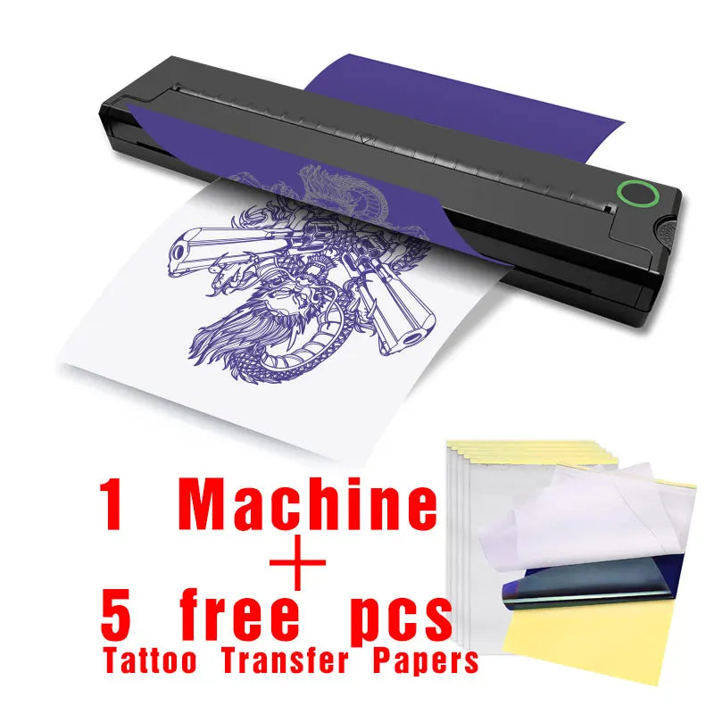 Portable Thermal Tattoo Stencil Printer – A4 Wireless Bluetooth Photo & PDF Printing from Smartphone